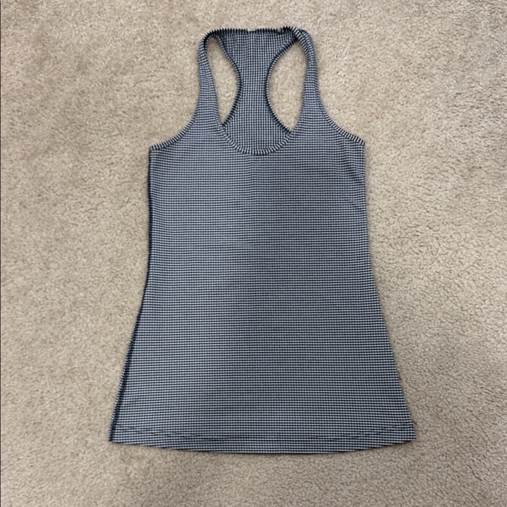 Lululemon Athletica Black and White Patterned Tank Top